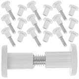 Veemoon 50 Piezas Sujetadores de Tablero para Muebles Blancos, Tuercas y Tornillos de Fijación, Herrajes para Conectar Tableros, Kit de Fijación para Ensamblaje de Muebles de Carpintería