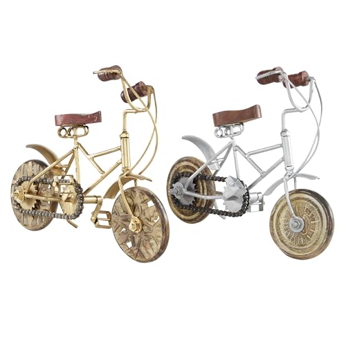 Escultura decorativa de bicicletas de metal, set de 2 piezas