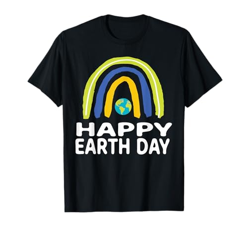 Happy Earth Day Rainbow Earth Day 2025 per donne uomini bambini Maglietta