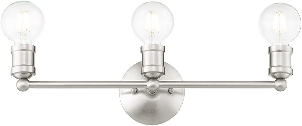 Livex Lighting 16713-91 3 Light Brushed Nickel Bath Vanity