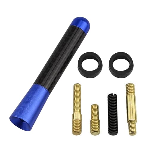 Ruwshuuk Reemplazo de antena de coche, antena de radio - Antena de recepción de metal corta de fibra de carbono,antena automática general de señal de radio de 8 cm con alambre de aluminio