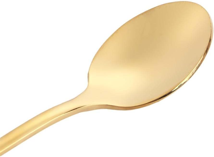 4Pcs Stainless Steel Long Handle Coffee Spoon, 9-Inch Gold Cocktail Stirring Spoons Mixing Spoons, Teaspoon for Mixing, Ice Cream, Tea, Coffee