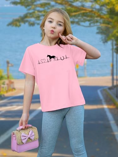 Image of Horse Shirts for Girls Love Horses Shirt Youth Horseback Riding Casual Animal Graphic Tees 8-15 Year Old
