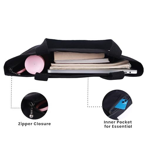 MASQ-by-Q-one-Handcrafted-Canvas-Embroidered-Large-Tote-Bags-for-Women-with-Zip-College-Bag-for-Girls-100-Organic-Cotton-Tote-Bag-for-Traveling-Daily-Use