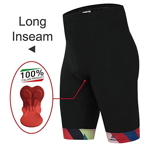 CEROTIPOLAR Men's LongInseam Bike Shorts Padded, Cargo-Pockets Cycling Shorts Optional UPF50+