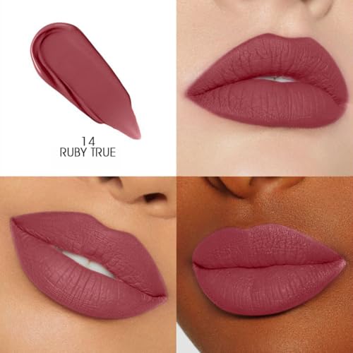 Image of Colors Queen Totally Matte Liquid Lipstick | Intense Color Payoff, Lightweight & Comfortable, One Swipe Application | Long Lasting, Non Transfer Liquid Lipstick for Women (14 - Ruby True, 7.5g)