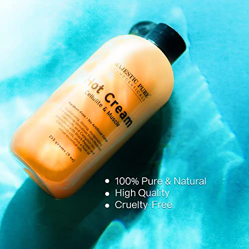 Majestic Pure Cellulite Cream, Hot Cream 87% Organic, Tight Muscles & Joint And Muscle, Natural Cellulite Treatment - Soothes, Relaxes, And Tightens Skin - 9 Oz #TOP4