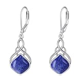 Boucles d'oreilles en lapis-lazuli : le lapis-lazuli a toujours été considéré comme un cadeau du dieu de la lune à l'humanité, comme s'il portait une force mystérieuse et irrésistible en lui, le lapis-lazuli bleu brille dans la lumière, le lapis-lazuli est appelé pierre des amoureux, un symbole d'amitié et d'amour. C'est le meilleur cadeau pour votre bien-aimée