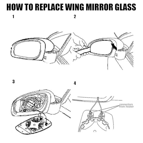 Espejo retrovisor lateral izquierdo derecho de cristal templado para RAM 2009-2019 7