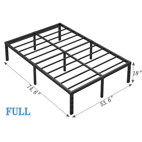 NEW JETO Metal Bed Frame,Full Size Bed Frame with Storage Space,Heavy Duty Sturdy Mattress Foundation,Easy Assembly,No Box Spring Needed, Black,18 Inch,Full by NEW JETO - Image 6