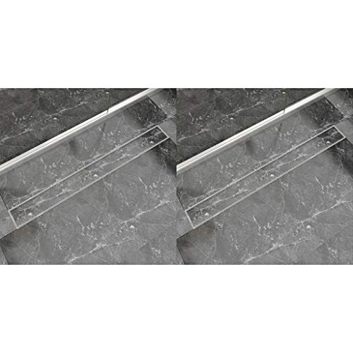 Plumbing Plumbing Fixture Hardware & Parts Drains Linear Shower Drain 2 pcs 1030x140 mm Stainless Steel