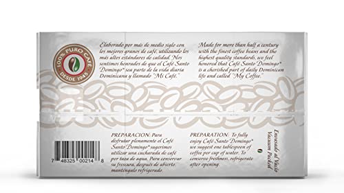 Image of Cafe Santo Domingo Espresso, 10 oz Vacuum Bag, Ground Coffee, Dark Roast - Product from the Dominican Republic (Pack of 2)