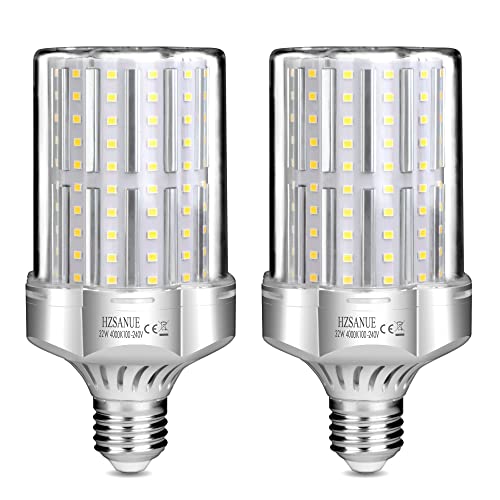HZSANUE LED Light Bulbs 32W, 260W Incandescent Bulbs Equivalent, 3600Lm, 4000 Kelvin Natural White, E27 Large Edison Screw, Pack of 2
