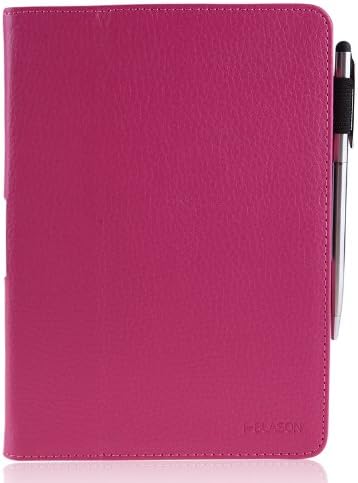 i-BLASON Kindle Fire HD 8.9" inch 4G LTE Tablet Leather Case Cover / Stylus (With Smart Cover Function: Automatically Wakes and Puts the Kindle Fire HD to Sleep) (16GB WiFi) 3 Year Warranty Hot Pink (Magenta)