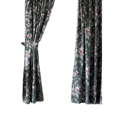 Belledorm Aiyla Pencil Pleat Curtains 54in x 66in Bottle Green (Pack Of 2)