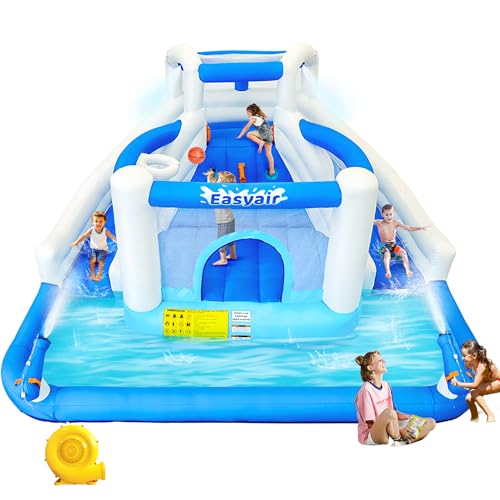 Inflatable Bounce House with Dual Slides and Climbing Wall