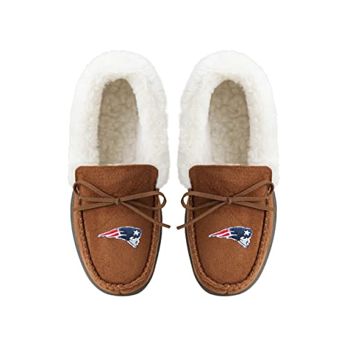 Image of FOCO Womens NFL Team Logo Tan Moccasin Slippers