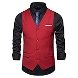 revhq basic gilet uomo slim fit scollo v abbottonatura business gilet uomo classico senza maniche casual gilet uomo urbano lavoro tinta unita blazer gilet uomo g-red2 3xl