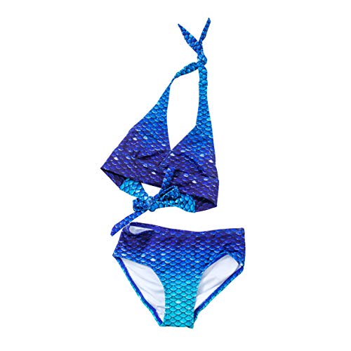 Sun Tail Mermaid Swimsuit - Girls Bikini Set - Designer Scale Colors - -