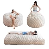 MAXYOYO Bean Bag Chair Bed for Adults, Convertible Beanbag Folds from Lazy Chair to Floor Mattress Bed, Large Floor Sofa Couch, Big Sofa Bed, High-Density Foam Filling, Machine Washable Cover