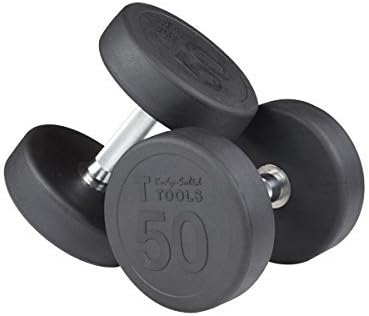 Body Solid Iron SDPS550 Rubber Round Dumbbell, 5-50 lb