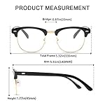Fashion Vintage Classic Semi-Rimless Half Frame Clear Lens Glasses - Image 4