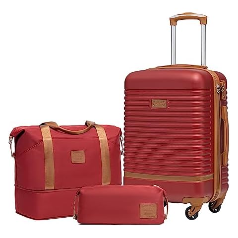 COOLIFE Suitcase Trolley Carry On Hand Cabin Luggage Hard Shell Travel Bag Lightweight Cover