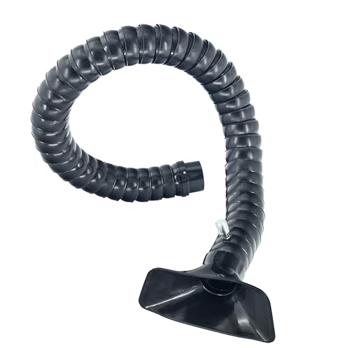 Hard 50mm OD Articulated Hose 3ft (1m) Long Air Extractor Flexible Duct Collector Arm with Hood for Laboratory Laser Engraver Soldering Fume Welding Marking Round Nozzle with Valve Smoke Remove Pipe