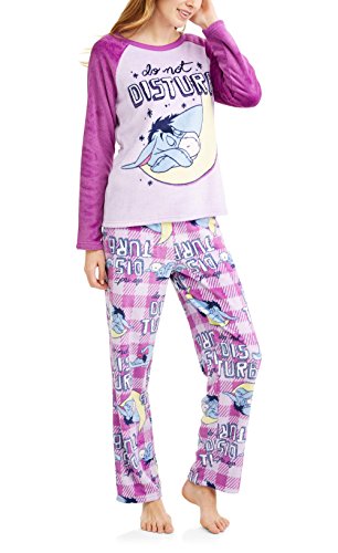 Richard Leeds International Disney Women's Eeyore Plush Minky 2 Piece Pajama Set