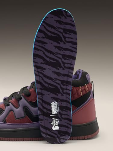 Image of The Souled Store Naruto Shippuden: Sasuke Men and Boys Purple PU Upper Lace Up High Top Sneakers