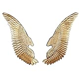 2-teilige Wandskulptur – Goldene Engelsflügel Als Wanddekoration, Zur Dekoration Von Häusern, Schlafzimmern, Wohnzimmern, Esszimmern, Bars, Als Künstlerische Wanddekoration Mit Engelsflügeln(110X40CM)
