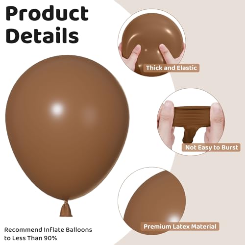 Image of Ouddy Party 129Pcs Brown Balloon Arch Garland Kit in 18 12 10 5 Inch
