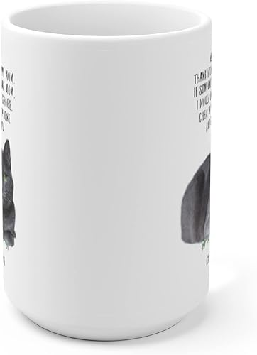 Miniatura 2 de Lovesout Divertida taza de café blanca de 15 onzas con nombre personalizado de gato azul y gris ruso Thank For Being My Mom Christmas 2024