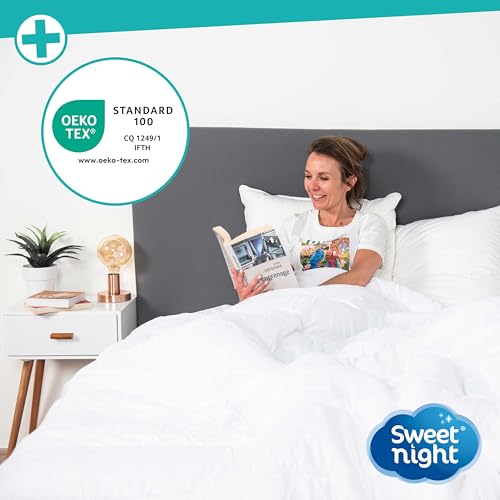Sweetnight - Kissenbezüg 50x70 cm | Anti-Wanzen und Anti-Milben | Stille | Reißverschluss | Ohne chemische Behandlung