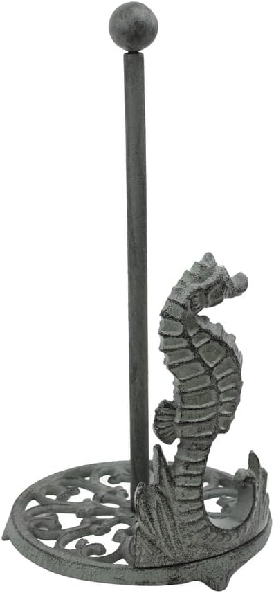 Treasure Gurus Seahorse Paper Towel Holder Coastal Home Countertop Essentials Kitchen Storage Dispenser Dining Decor