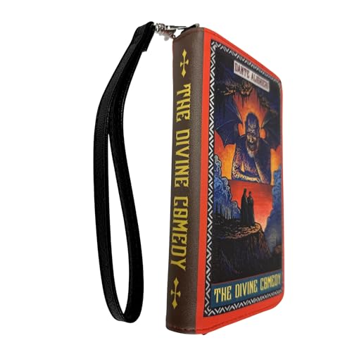 Image of Women's Bifold Wallet Divine Comedy Book Wristlet, Orange 7 Inch