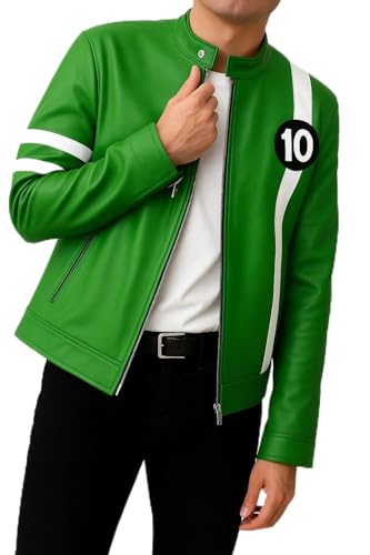 Men’s Green Leather Cartoon Inspired Jacket