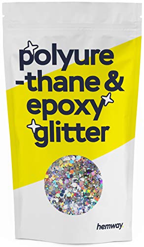 Hemway | Mixed Chunky Polyurethane & Epoxy Glitter - Silver Holographic Mix   100g