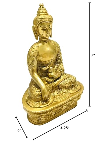Estatua de Buda de latón 7 pulgadas miniatura 7