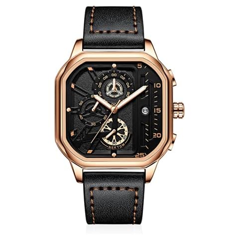 NEKTOM Men's Quartz Watch Waterproof Stainless Steel Multi Dial Wrist Watch for Fashion Casual Business Cover