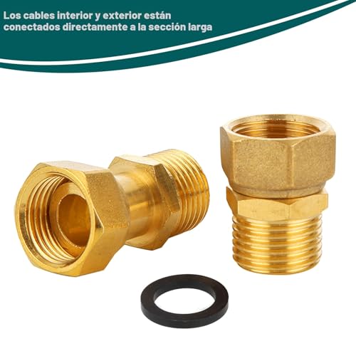 Miniatura 5 de 2pcs Atornilladura De Latón G1 2 Pulgadas Macho Ø 20,3mm X Hembra Ø 19,5mm , Dn15, Racor Móvil Con Junta, Ambos Lados Iguales