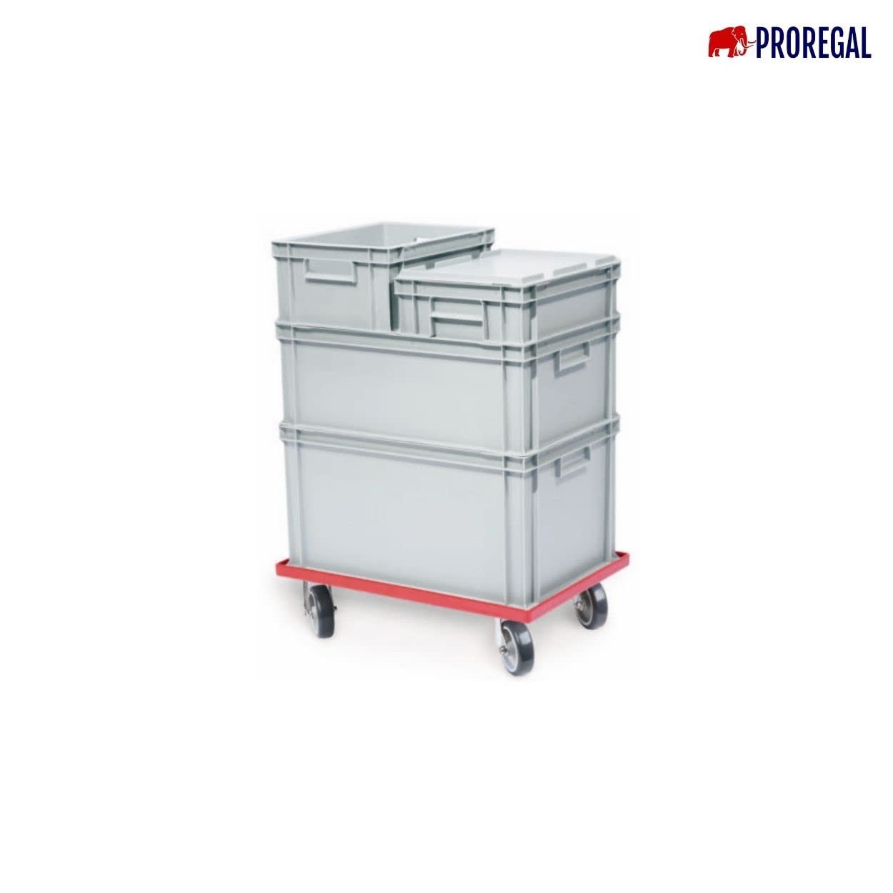 PROREGAL SuperSparSet 4x Eurobehälter 40x30x40cm 37 Liter Grau Transportbox Stapelbehälter