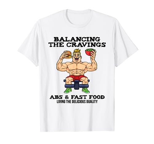 Lustige Bauchmuskelübung Fast Food Muskelaufbau Powerlifting T-Shirt