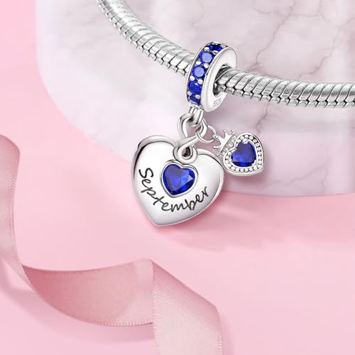 Birthstone Charms for Bracelets and Necklaces S925 Sterling Silver Charm Bead For Family Birthday Women Jewelry Present2