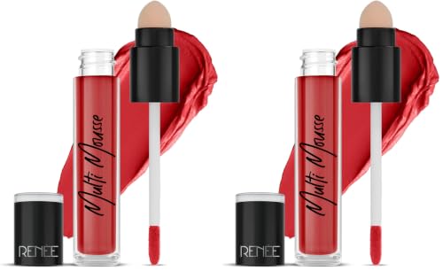Image of RENEE Multi-mousse for Lips, Cheeks & Eyes, Cherry Souffle 5gm | Matte Finish, Rich Color Payoff With Weightless & Velvety Smooth Texture | Non-drying, Highly Blendable Formula (Pack of 2)