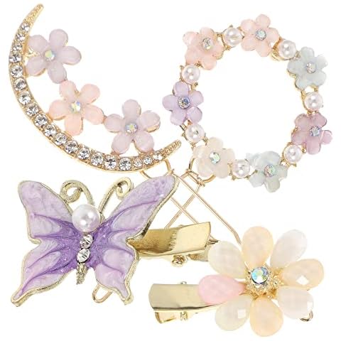 FRCOLOR Butterfly Moon Hair Clip Tiaras Cover