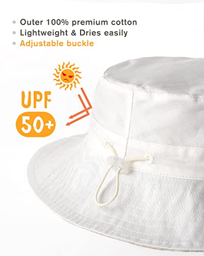 Baby Sun Hat For Boy Girl Toddler Summer Bucket Hat Kids Sun Protection Beach Hat Cotton Baby Hats White #TOP1