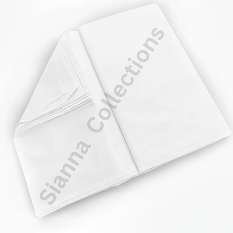 Image of Premium Plain Cotton Costume Lining Dress Fabric 34 inch Wide, Best Material - White Color - 3 Meter Pack