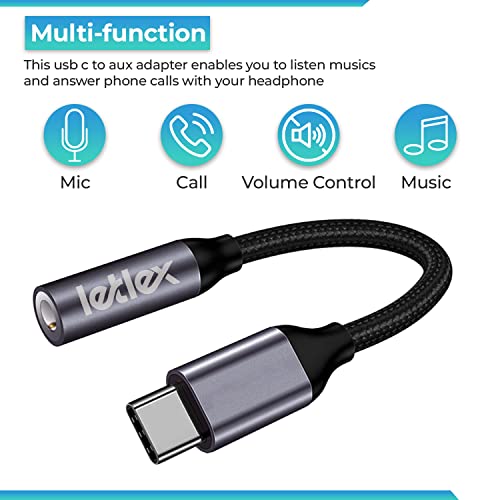 Usb C To 3.5Mm Jack Audio Adapter Aluminum Casing Type C To Usb Female Adapter Type C Adapter Usb To Aux Adapter Usb C To Headphone Jack 3.5 Mm Audio Cable Headphone Adapter For Samsung/Huawei #TOP3