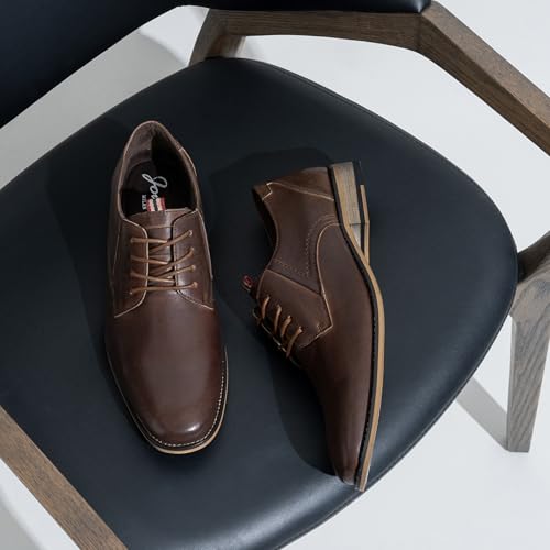 Image of Jousen Men's Dress Shoes Leather Classic Formal Mens Oxfords Retro Derby Oxford